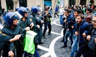 Azerbaijan protesters and police