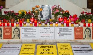 Memorial to murdered journalist Daphne Carunana Galizia. Valletta, Malta. 16 November 2019. Editorial credit: Paul Mendoza / Shutterstock.com